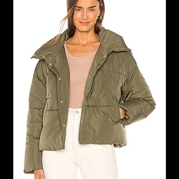 Free people weekend puffer jacket in Olive green size XS - Picture 1 of 6